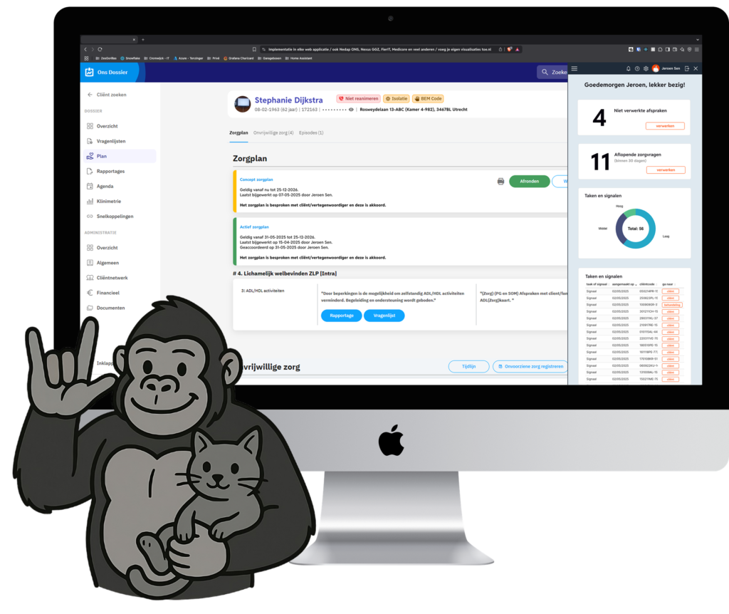 Screenshot van Koko in scherm mock-up